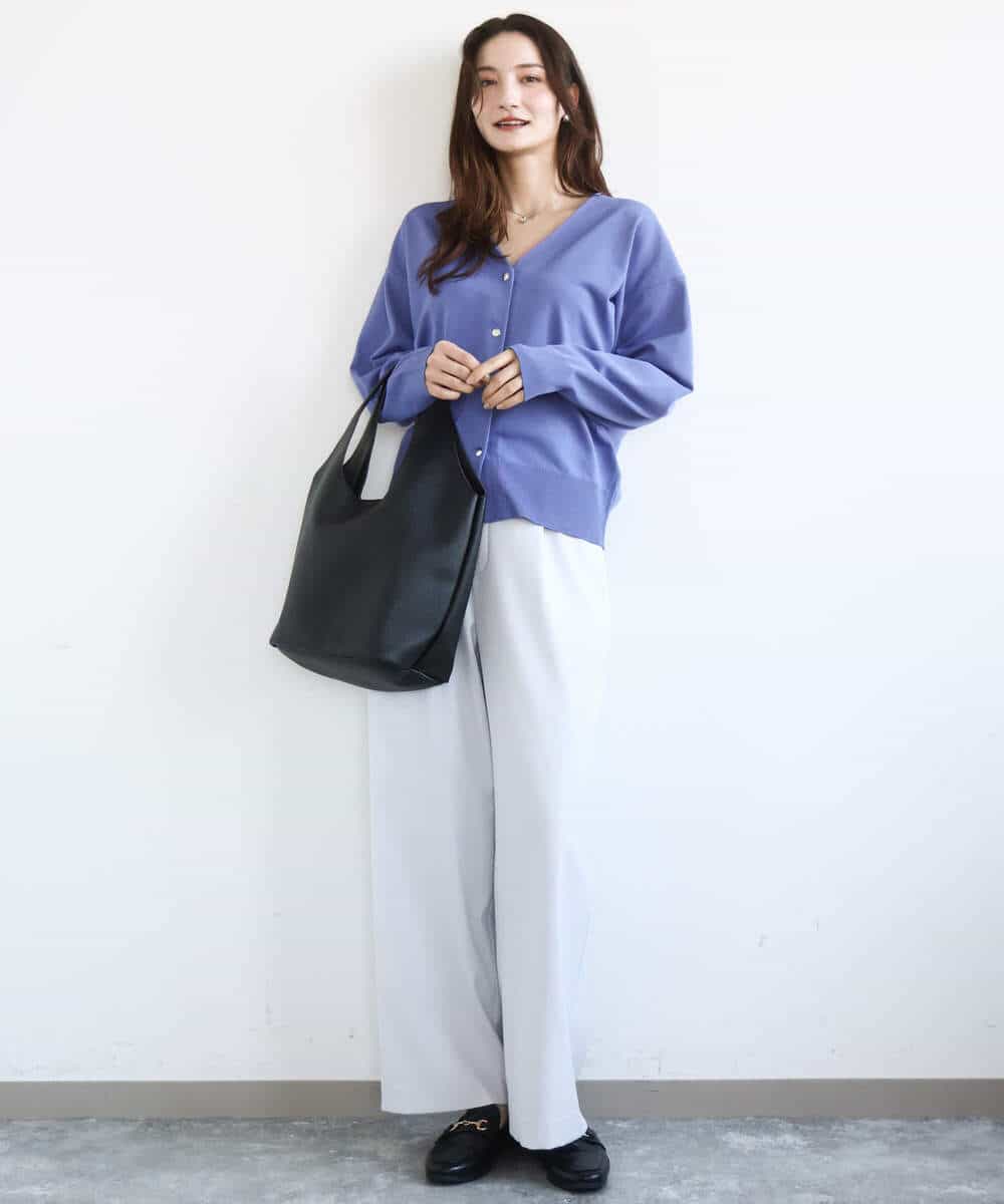 FKLGD21160 MK MICHEL KLEIN(MK ミッシェルクラン) [洗える]TRストレッチワイドパンツ ライトグレー