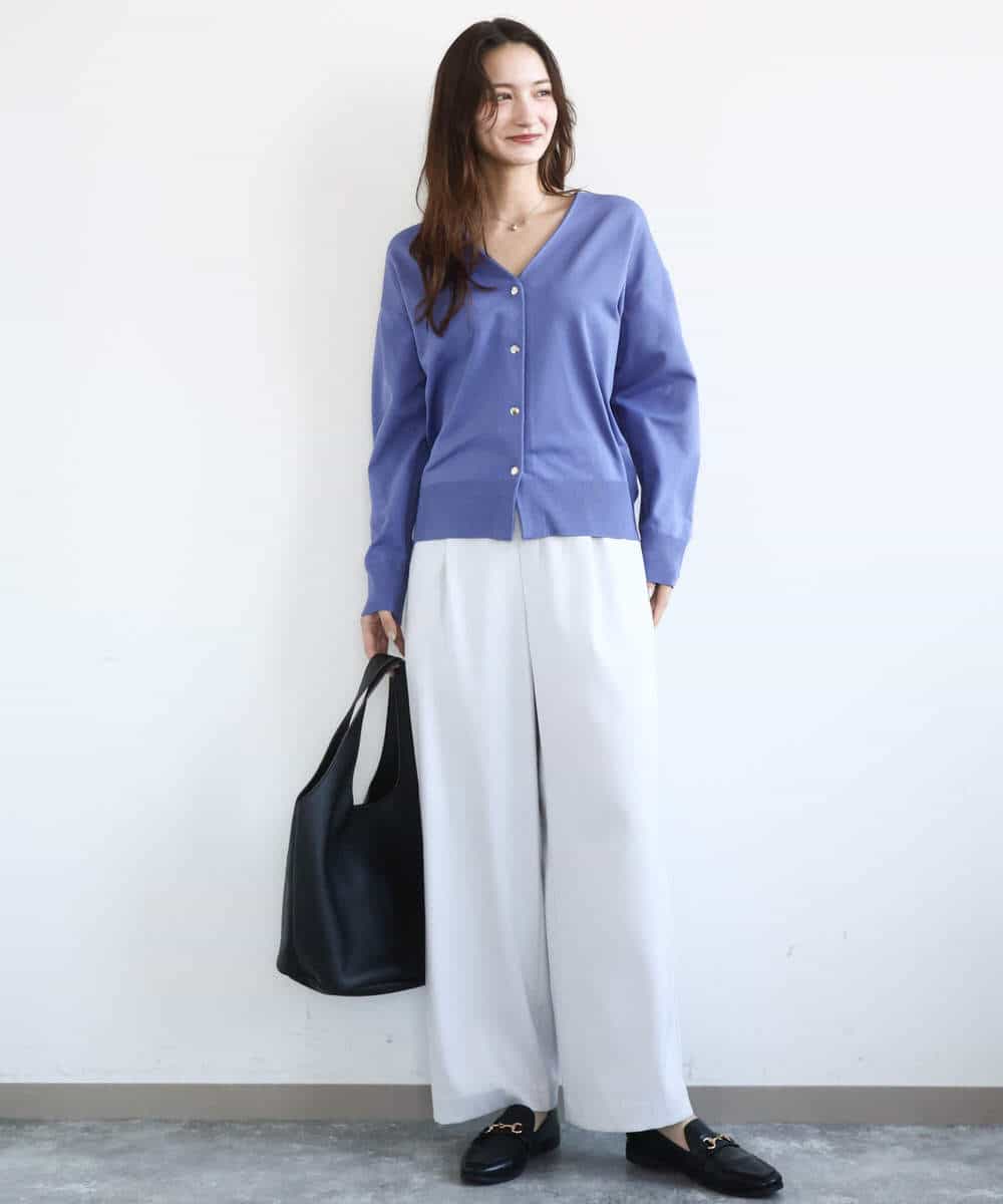FKLGD21160 MK MICHEL KLEIN(MK ミッシェルクラン) [洗える]TRストレッチワイドパンツ ライトグレー