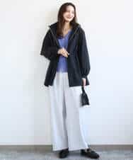 FKLGD21160 MK MICHEL KLEIN(MK ミッシェルクラン) [洗える]TRストレッチワイドパンツ ライトグレー