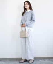 FKLGD21160 MK MICHEL KLEIN(MK ミッシェルクラン) [洗える]TRストレッチワイドパンツ ライトグレー
