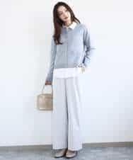 FKLGD21160 MK MICHEL KLEIN(MK ミッシェルクラン) [洗える]TRストレッチワイドパンツ ライトグレー