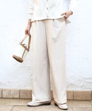 FKLGD30160 MK MICHEL KLEIN(MK ミッシェルクラン) [SANAGARAシリーズ/UVカット/接触冷感/洗える]デニムライク ワイドパンツ ネイビー