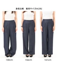 FKLGD30160 MK MICHEL KLEIN(MK ミッシェルクラン) [SANAGARAシリーズ/UVカット/接触冷感/洗える]デニムライク ワイドパンツ ネイビー