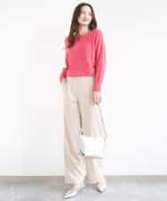 FKLGD30160 MK MICHEL KLEIN(MK ミッシェルクラン) [SANAGARAシリーズ/UVカット/接触冷感/洗える]デニムライク ワイドパンツ ネイビー