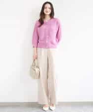 FKLGD30160 MK MICHEL KLEIN(MK ミッシェルクラン) [SANAGARAシリーズ/UVカット/接触冷感/洗える]デニムライク ワイドパンツ ネイビー