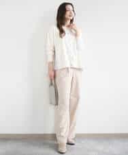 FKLGD30160 MK MICHEL KLEIN(MK ミッシェルクラン) [SANAGARAシリーズ/UVカット/接触冷感/洗える]デニムライク ワイドパンツ ネイビー