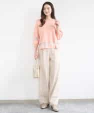 FKLGD30160 MK MICHEL KLEIN(MK ミッシェルクラン) [SANAGARAシリーズ/UVカット/接触冷感/洗える]デニムライク ワイドパンツ ネイビー