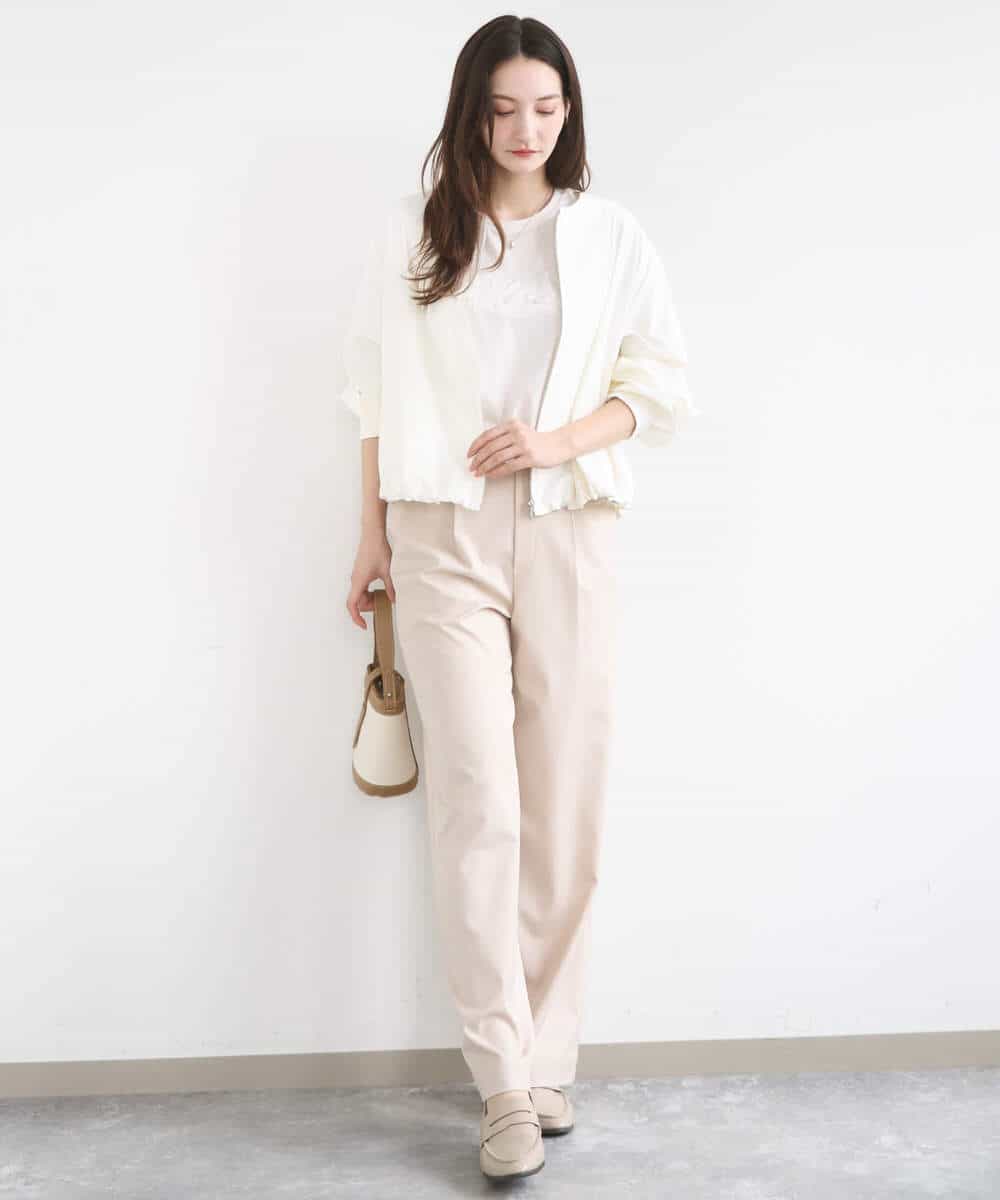 FKLGD30160 MK MICHEL KLEIN(MK ミッシェルクラン) [SANAGARAシリーズ/UVカット/接触冷感/洗える]デニムライク ワイドパンツ ネイビー