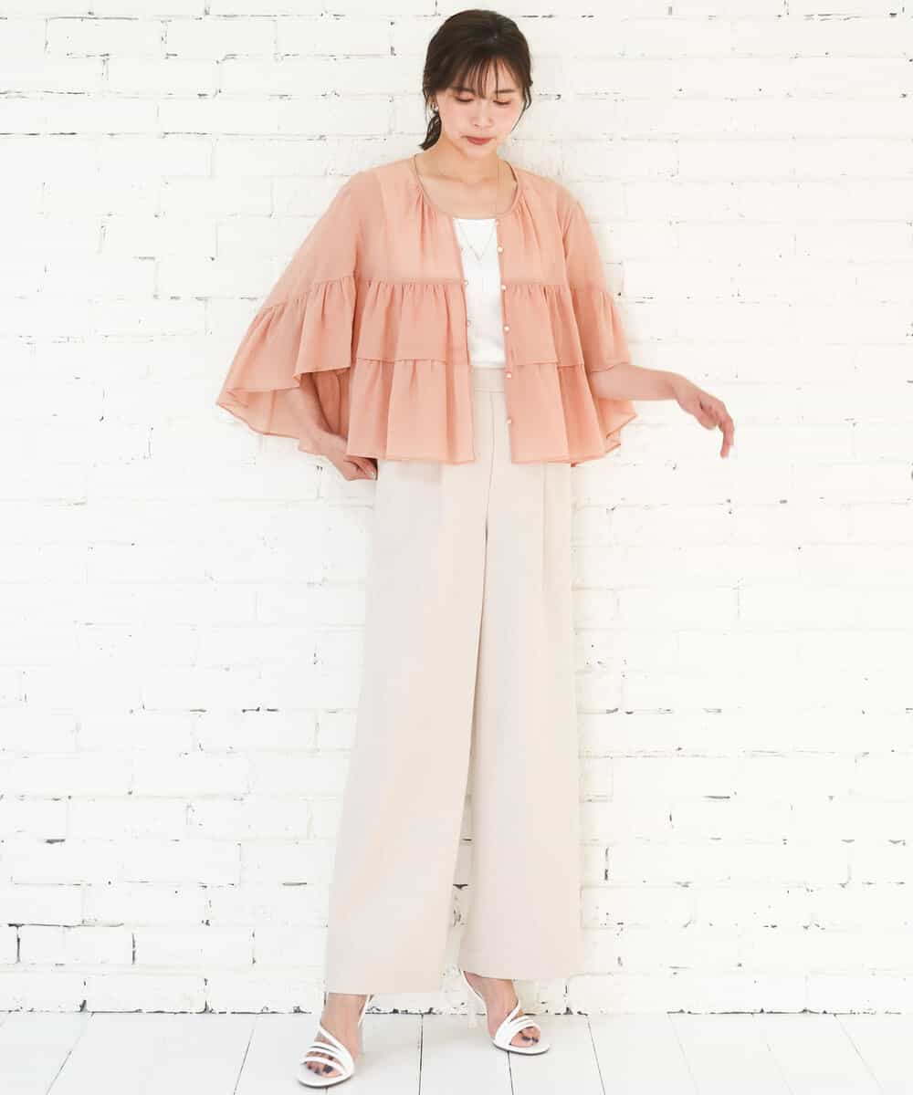 FKLGD30160 MK MICHEL KLEIN(MK ミッシェルクラン) [SANAGARAシリーズ/UVカット/接触冷感/洗える]デニムライク ワイドパンツ ネイビー