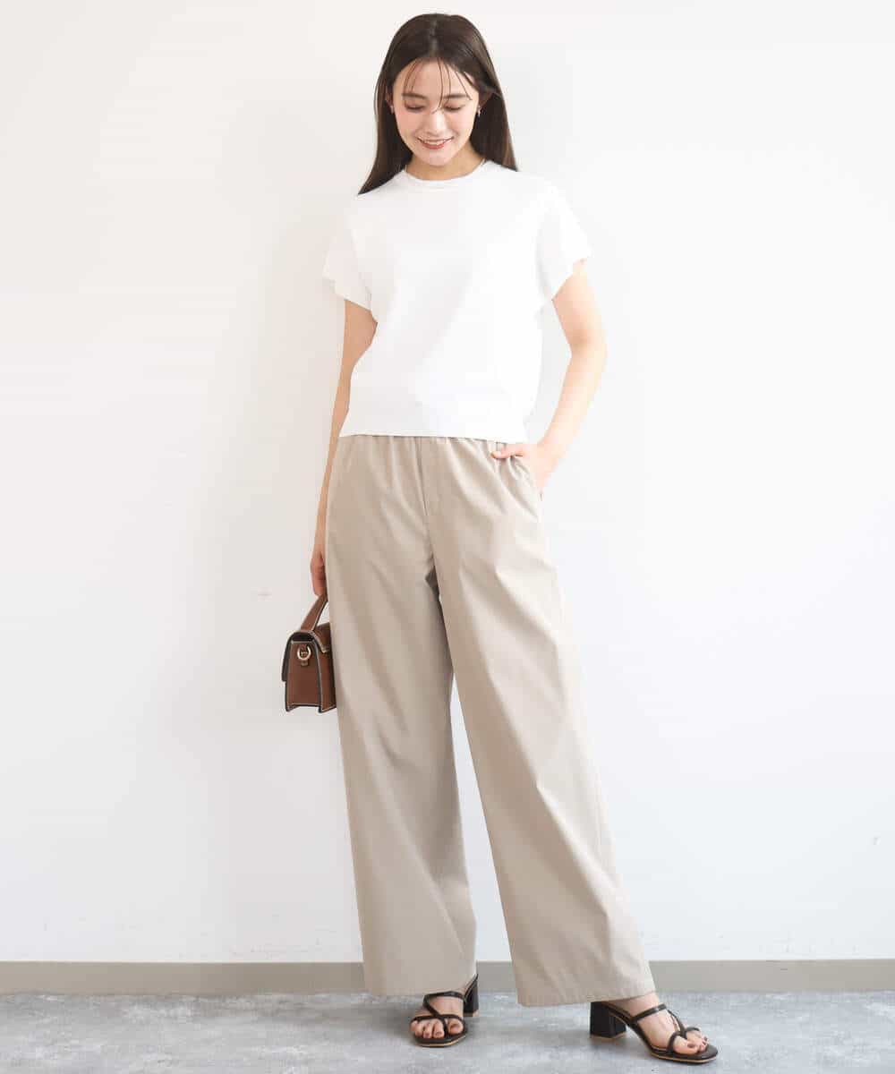 FKLGD40170 MK MICHEL KLEIN(MK ミッシェルクラン) [抗ピリング/洗える]コットンライクストレッチワイドパンツ ネイビー