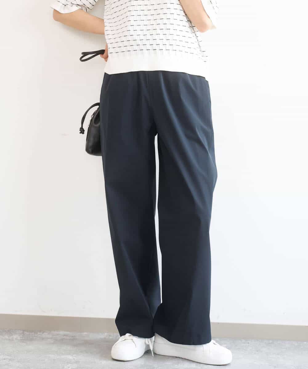 FKLGD40170 MK MICHEL KLEIN(MK ミッシェルクラン) [抗ピリング/洗える]コットンライクストレッチワイドパンツ ネイビー