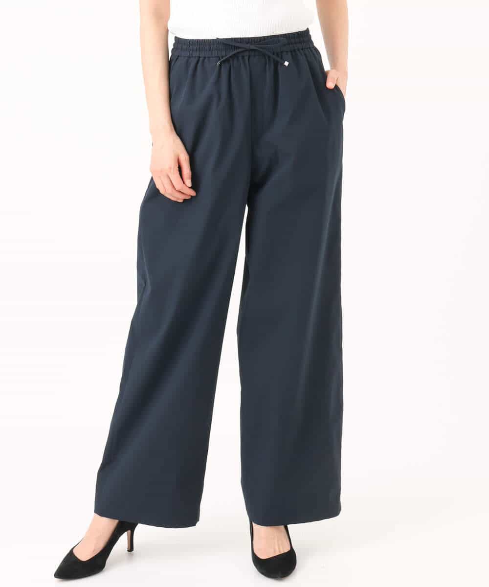 FKLGD40170 MK MICHEL KLEIN(MK ミッシェルクラン) [抗ピリング/洗える]コットンライクストレッチワイドパンツ ネイビー