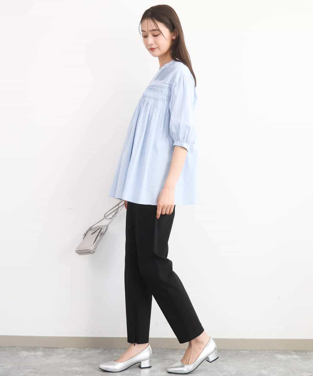 FKLGD41130 MK MICHEL KLEIN(MK ミッシェルクラン) [洗える]ハイストレッチ細身シルエットパンツ ネイビー