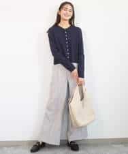 FKLGD46180 MK MICHEL KLEIN(MK ミッシェルクラン) [UVカット/接触冷感/速乾/洗える]バイオヴィンテージツイル ワイドストレートパンツ グレージュ