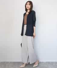 FKLGD46180 MK MICHEL KLEIN(MK ミッシェルクラン) [UVカット/接触冷感/速乾/洗える]バイオヴィンテージツイル ワイドストレートパンツ グレージュ