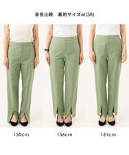 FKLJD30170 MK MICHEL KLEIN(MK ミッシェルクラン) [洗える]センタースリット入りストレッチパンツ ブラック