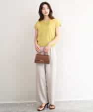 FKLJD71150 MK MICHEL KLEIN(MK ミッシェルクラン) [接触冷感/洗える]リラクシーサテンワイドパンツ ブラウン