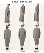 FKPAG43200 MK MICHEL KLEIN(MK ミッシェルクラン) [洗える]Vネックニットワンピース グレー