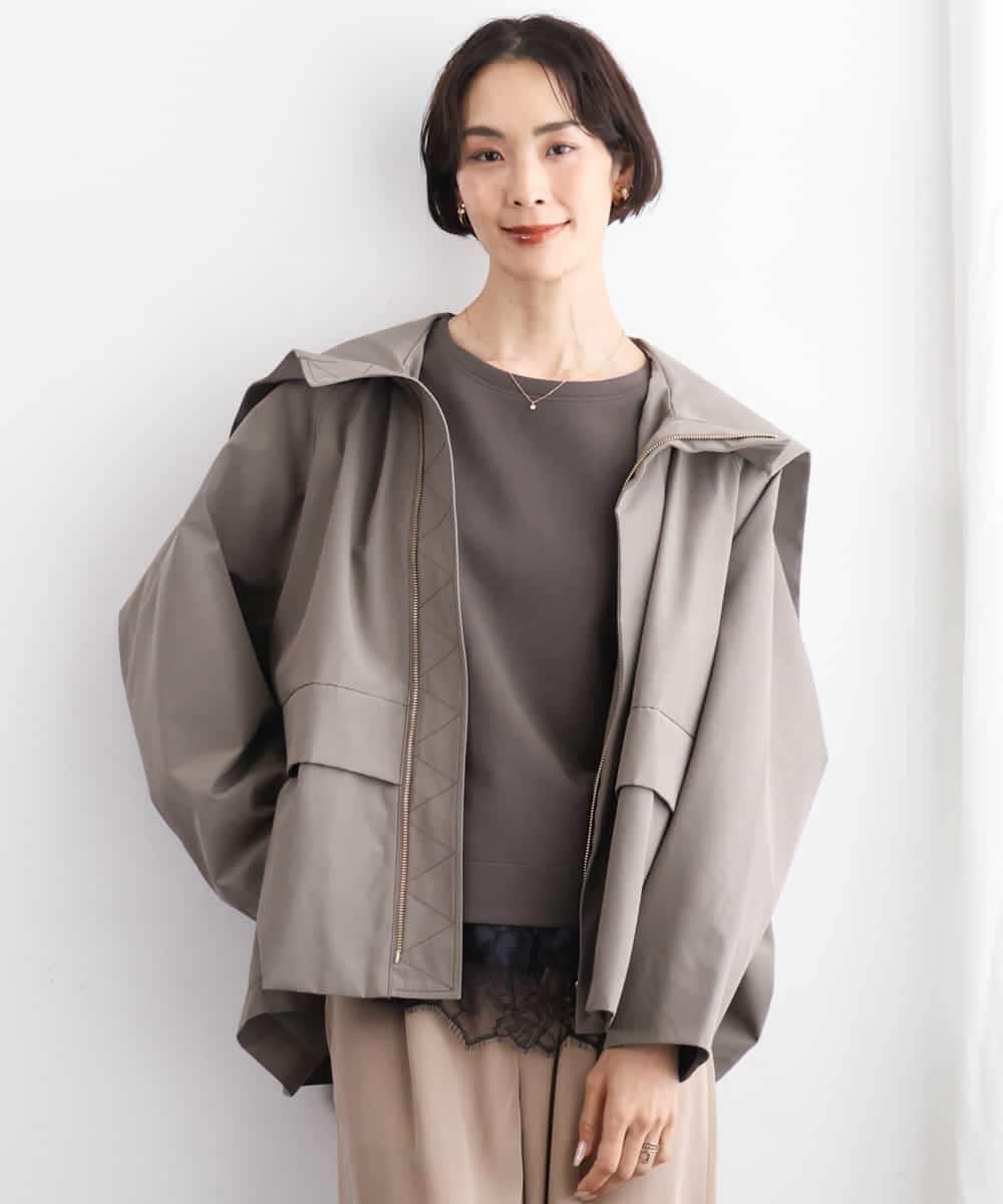 FMBAG02210 MICHEL KLEIN(ミッシェルクラン) [セットアップ対応]ダンボールニットフォルムプルオーバー チャコールブラウン