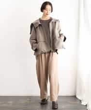 FMBAG02210 MICHEL KLEIN(ミッシェルクラン) [セットアップ対応]ダンボールニットフォルムプルオーバー チャコールブラウン