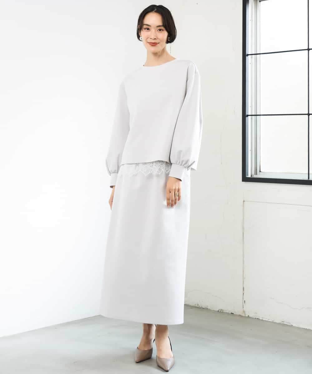 FMBAG02210 MICHEL KLEIN(ミッシェルクラン) [セットアップ対応]ダンボールニットフォルムプルオーバー チャコールブラウン