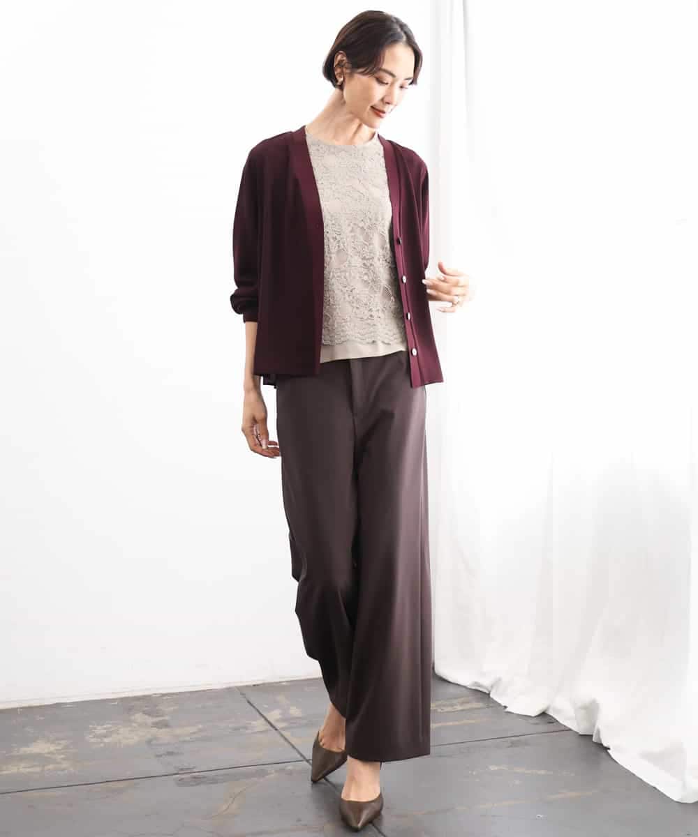 FMBAG04190 MICHEL KLEIN(ミッシェルクラン) フロントレースブラウス ベージュ