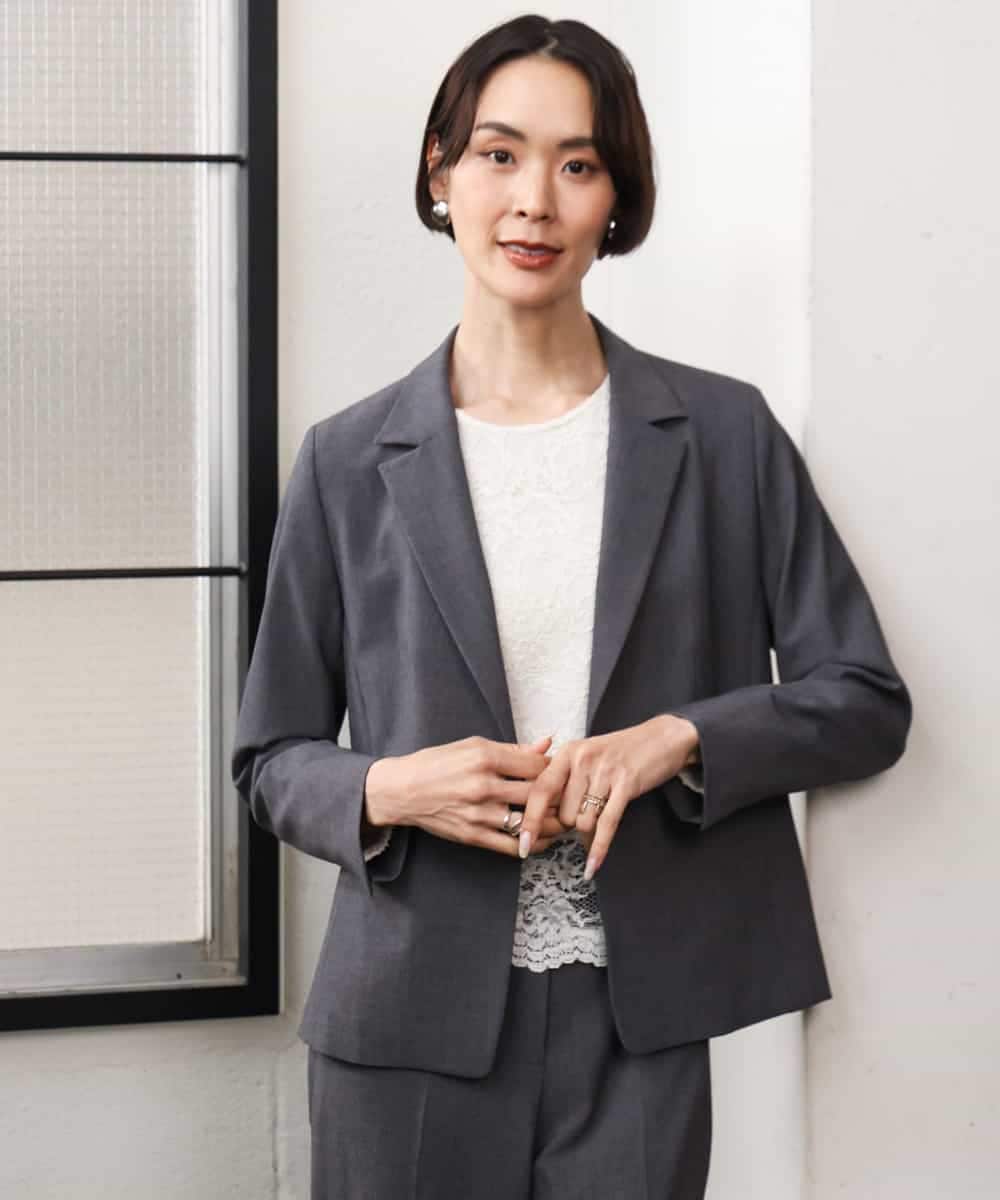 FMBAG04190 MICHEL KLEIN(ミッシェルクラン) フロントレースブラウス ベージュ