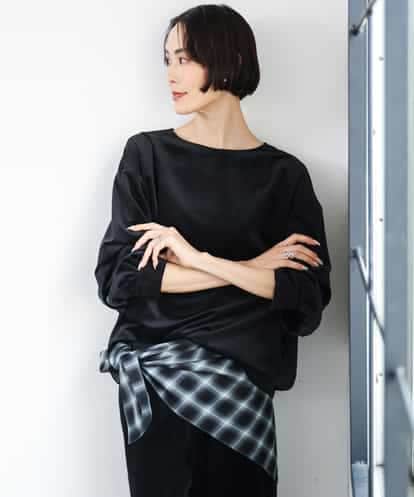 FMBAG06210 MICHEL KLEIN [セットアップ対応]ベロアボリュームスリーブプルオーバー