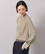 FMBAG50260 MICHEL KLEIN(ミッシェルクラン) バンドカラーサテンブラウス ピンク
