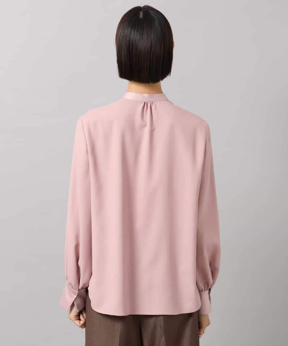 FMBAG50260 MICHEL KLEIN(ミッシェルクラン) バンドカラーサテンブラウス ピンク