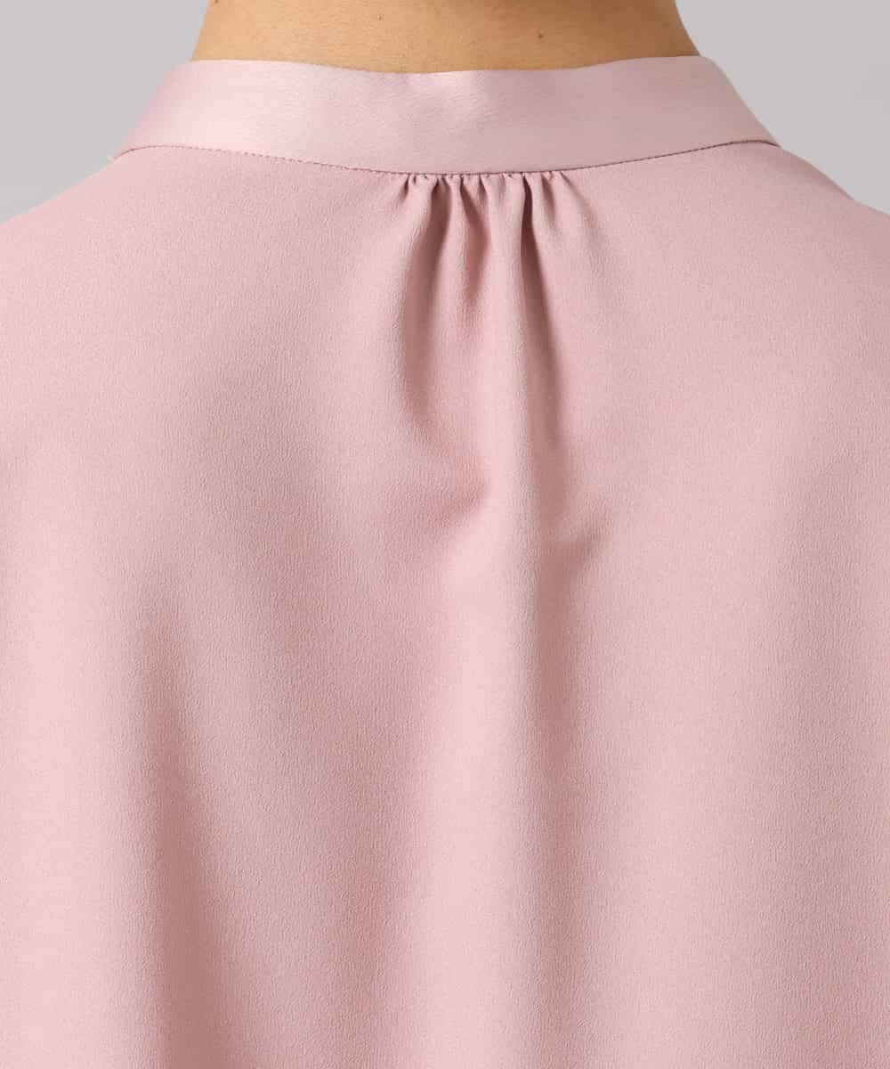 FMBAG50260 MICHEL KLEIN(ミッシェルクラン) バンドカラーサテンブラウス ピンク