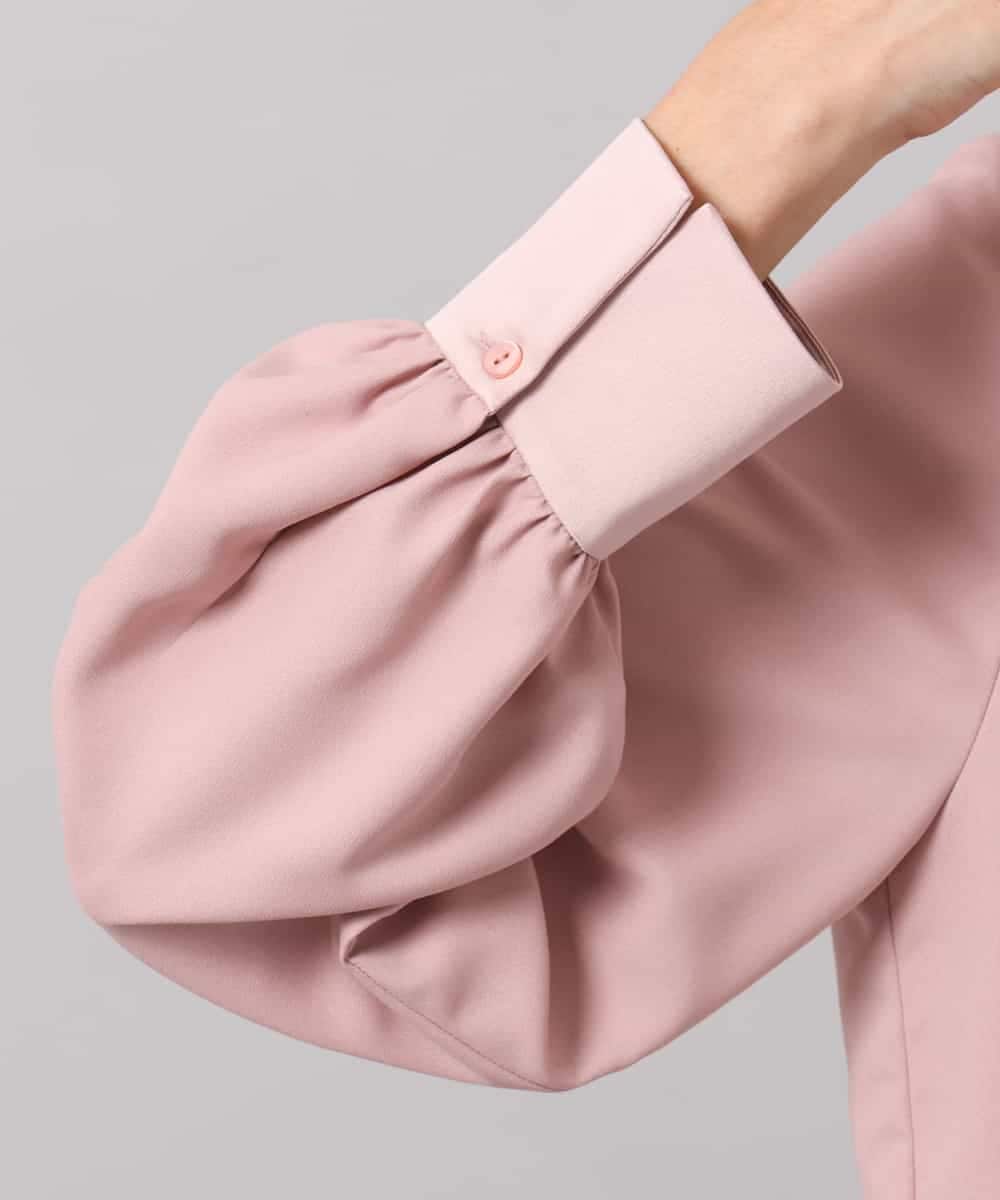 FMBAG50260 MICHEL KLEIN(ミッシェルクラン) バンドカラーサテンブラウス ピンク