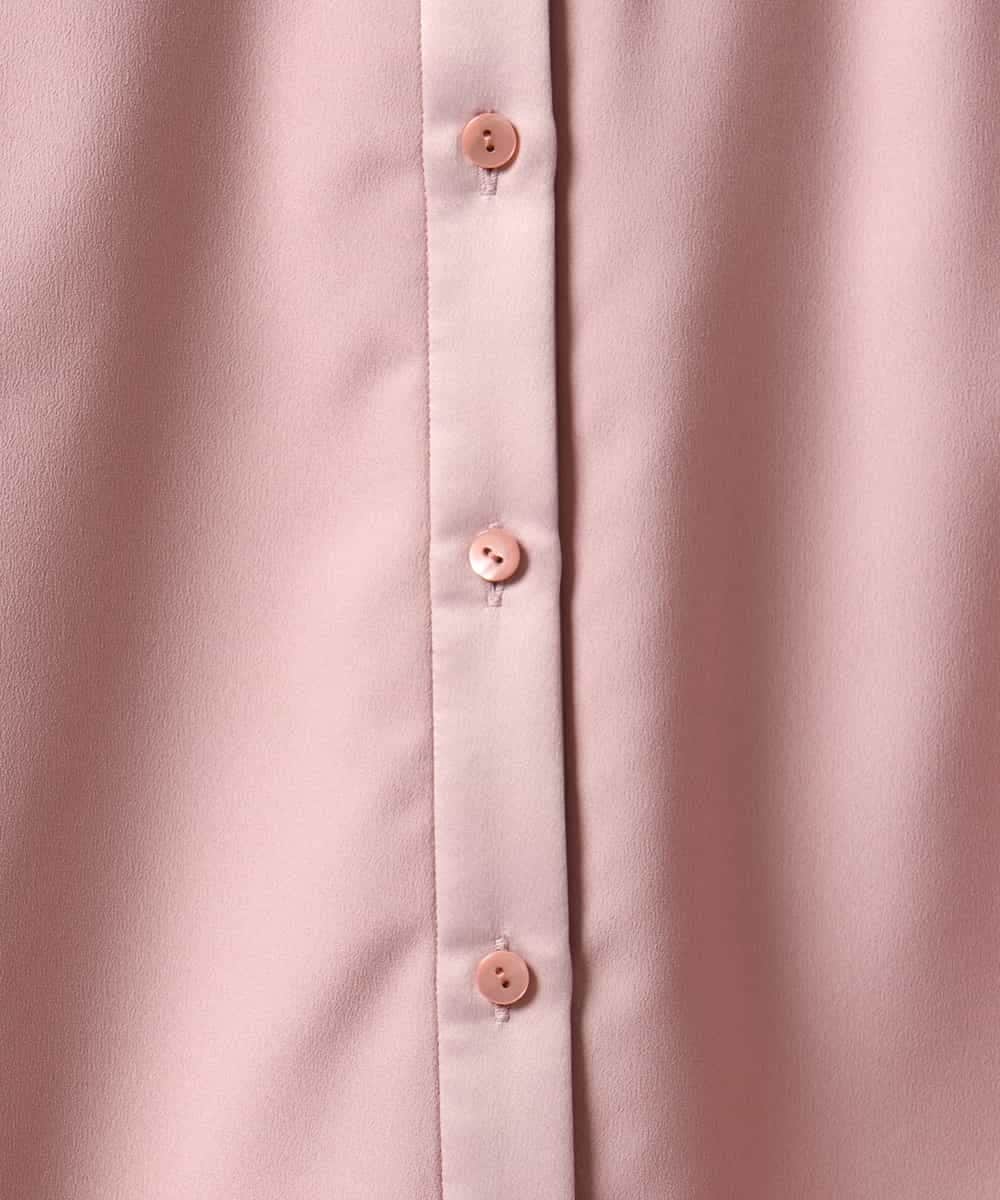 FMBAG50260 MICHEL KLEIN(ミッシェルクラン) バンドカラーサテンブラウス ピンク