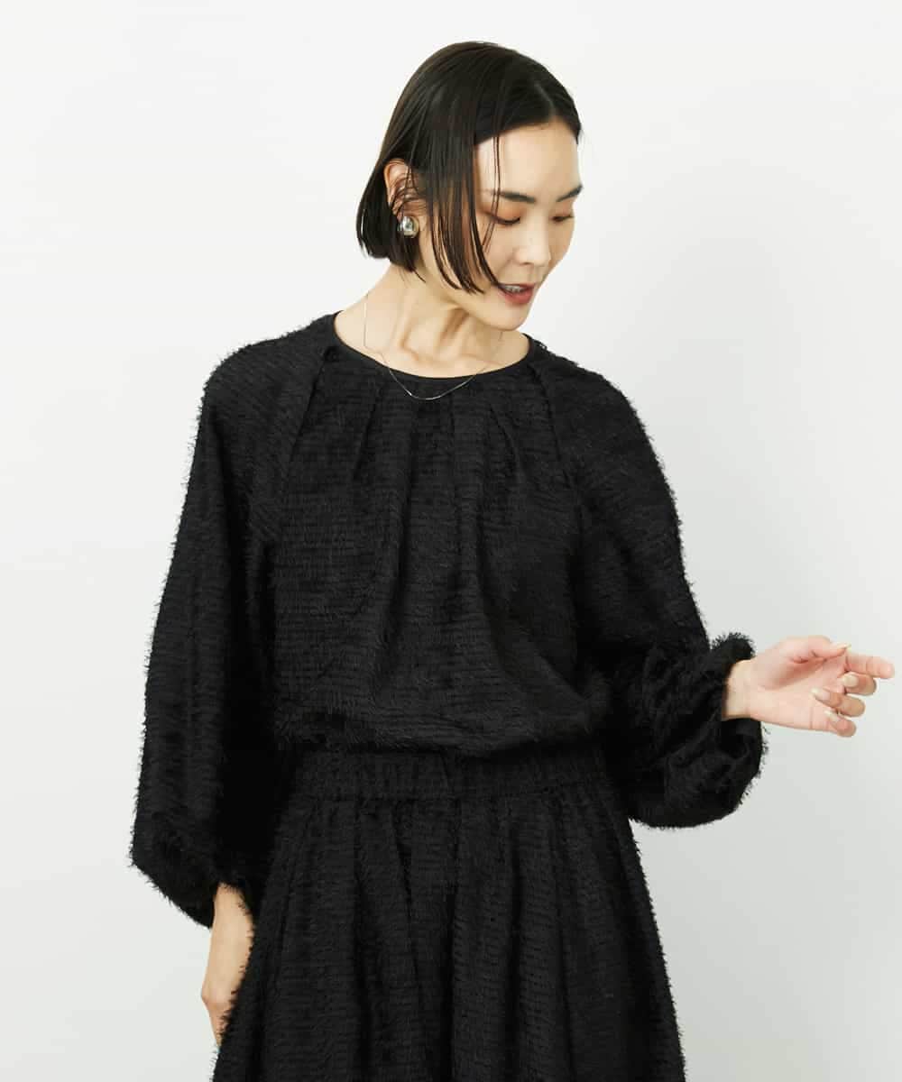 FMBDD03220 MICHEL KLEIN(ミッシェルクラン) [セットアップ対応]袖ボリュームブラウス ブラック