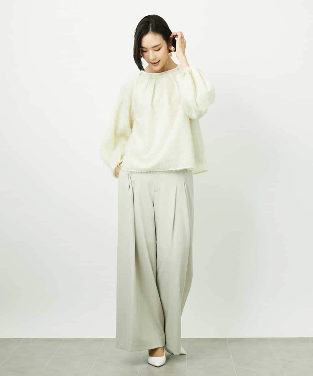 FMBDD03220 MICHEL KLEIN(ミッシェルクラン) [セットアップ対応]袖ボリュームブラウス ブラック
