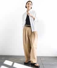 FMBGD03220 MICHEL KLEIN(ミッシェルクラン) オーバーサイズシャンブレーシャツ ホワイト