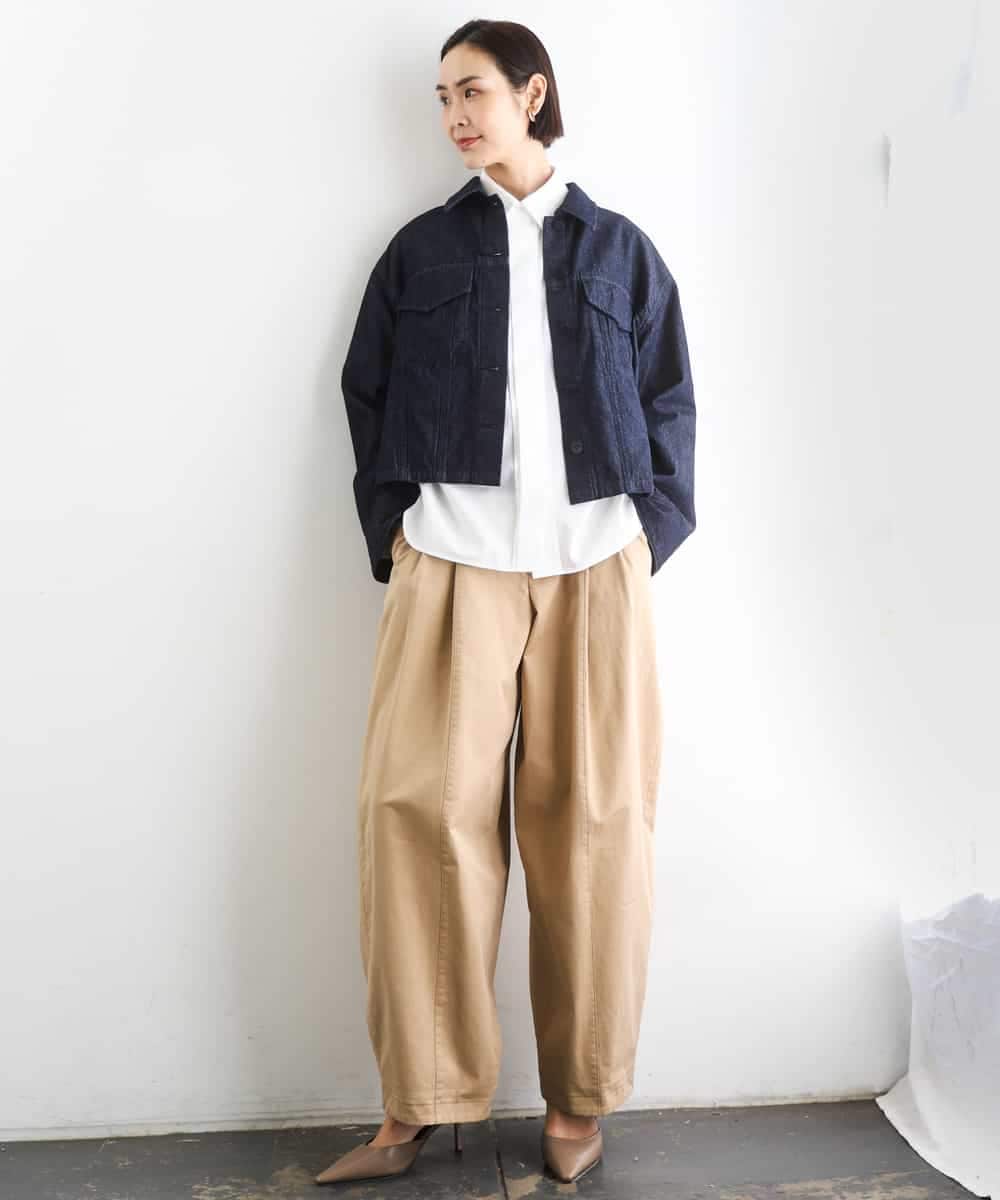 FMBGD03220 MICHEL KLEIN(ミッシェルクラン) オーバーサイズシャンブレーシャツ ホワイト