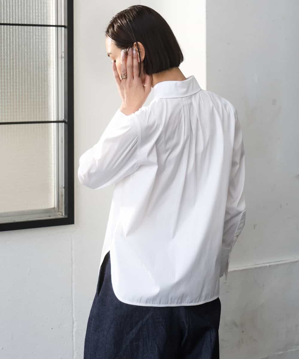 FMBGD04290 MICHEL KLEIN(ミッシェルクラン) ハイパワーストレッチ ブロードシャツ ホワイト