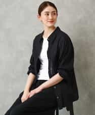 FMBGD06230 MICHEL KLEIN(ミッシェルクラン) シアーツイルオーバーシャツ ブラック