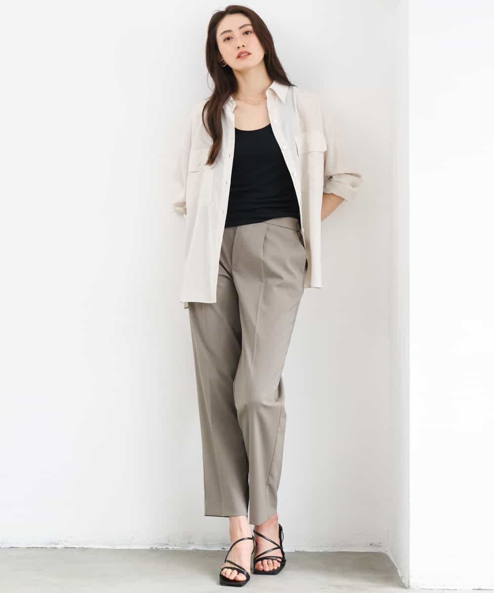 FMBGD06230 MICHEL KLEIN(ミッシェルクラン) シアーツイルオーバーシャツ ブラック