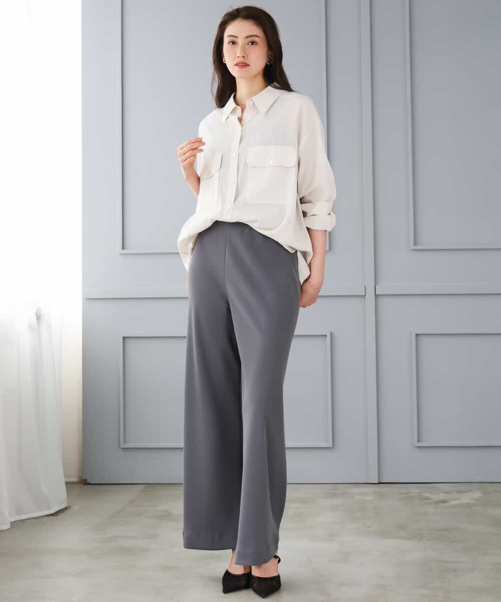 FMBGD06230 MICHEL KLEIN(ミッシェルクラン) シアーツイルオーバーシャツ ブラック