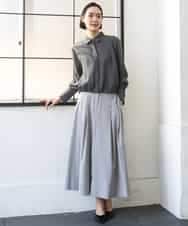 FMBGD07290 MICHEL KLEIN(ミッシェルクラン) シアータッチ ドローストリングシャツブラウス アイボリー