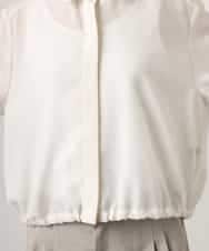 FMBGD07290 MICHEL KLEIN(ミッシェルクラン) シアータッチ ドローストリングシャツブラウス ダークグレー