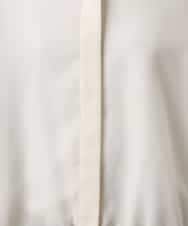 FMBGD07290 MICHEL KLEIN(ミッシェルクラン) シアータッチ ドローストリングシャツブラウス ダークグレー