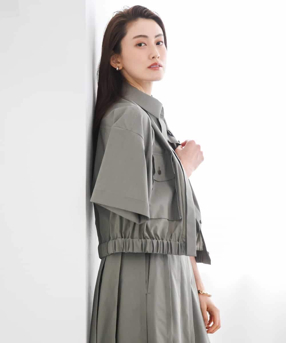 FMBGD12290 MICHEL KLEIN(ミッシェルクラン) [セットアップ対応]ダブルポケットシャツブルゾン カーキ