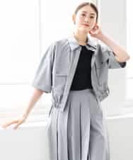 FMBGD12290 MICHEL KLEIN(ミッシェルクラン) [セットアップ対応]ダブルポケットシャツブルゾン カーキ