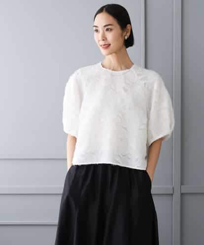 FMBHD05230 MICHEL KLEIN [セットアップ対応]フラワージャカードブラウス