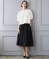 FMBHD05230 MICHEL KLEIN(ミッシェルクラン) [セットアップ対応]フラワージャカードブラウス ブラック