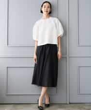 FMBHD05230 MICHEL KLEIN(ミッシェルクラン) [セットアップ対応]フラワージャカードブラウス ブラック