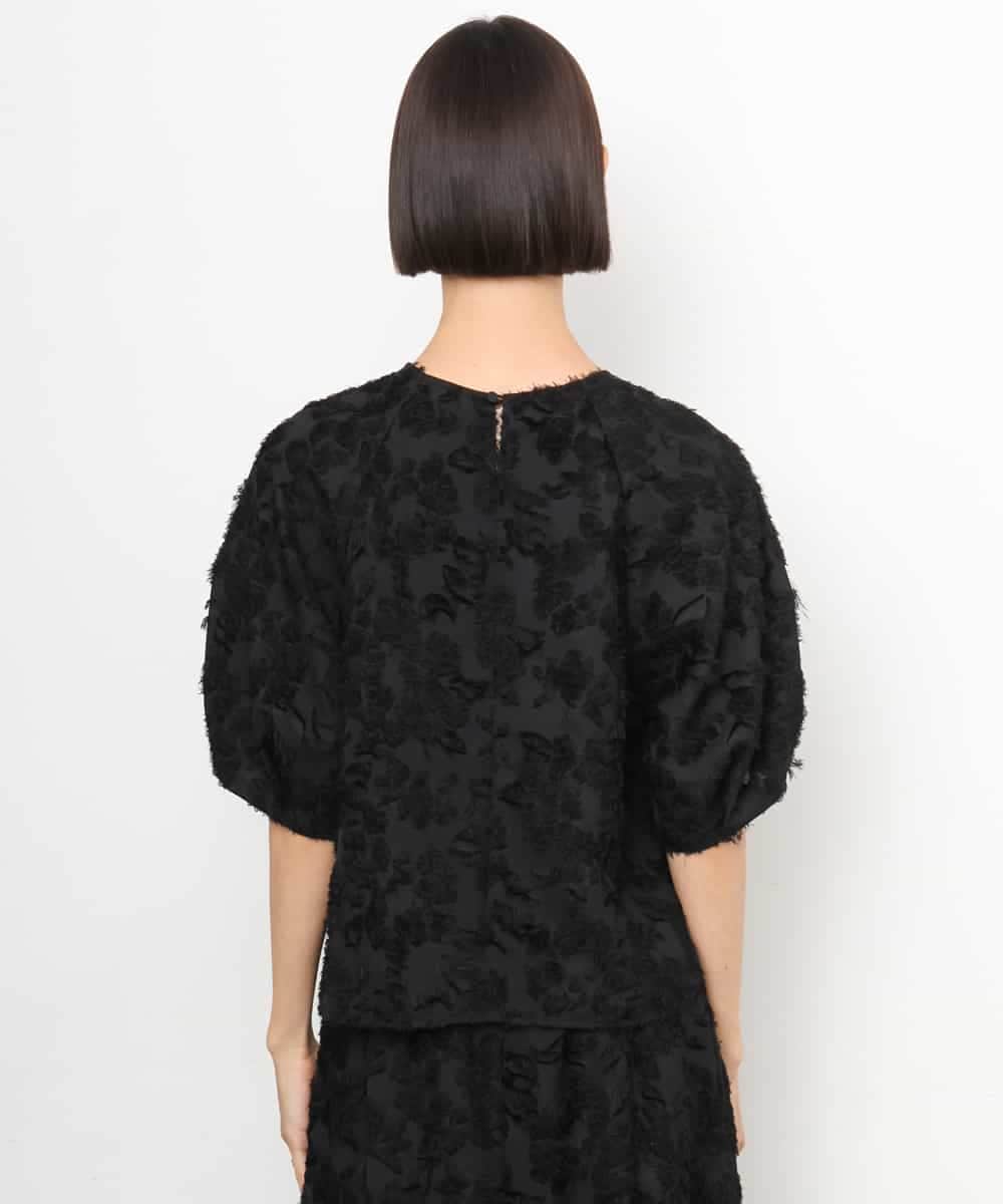 FMBHD05230 MICHEL KLEIN(ミッシェルクラン) [セットアップ対応]フラワージャカードブラウス ブラック